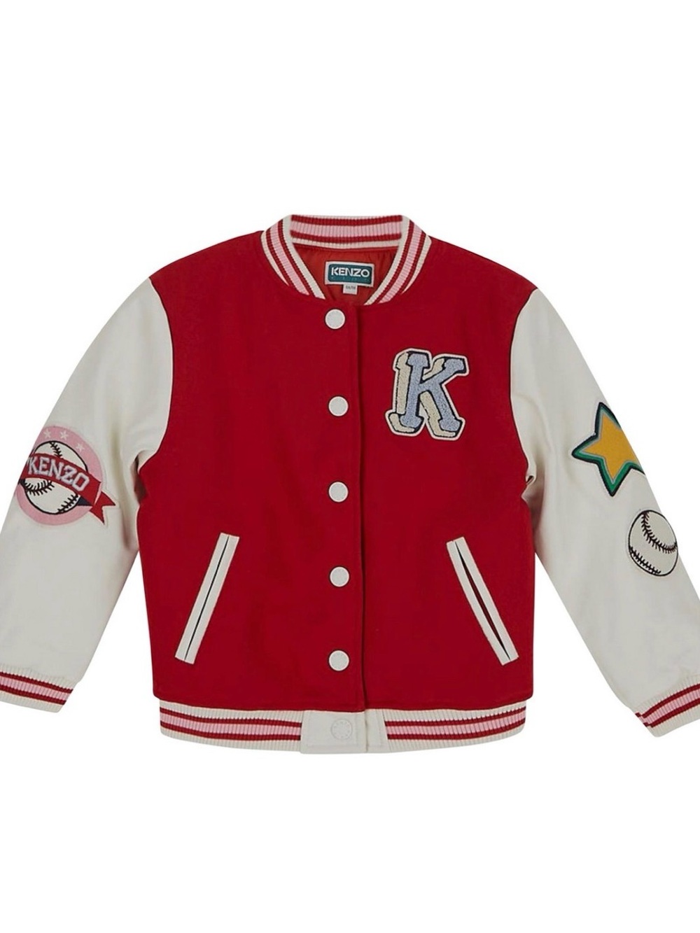 Kenzo Red Kids Jacket with Pink Trim